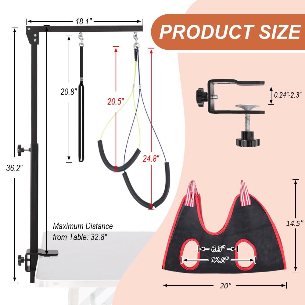 HIDOG dog grooming arm hammock harness provides gentle restraint for calmer bathing.