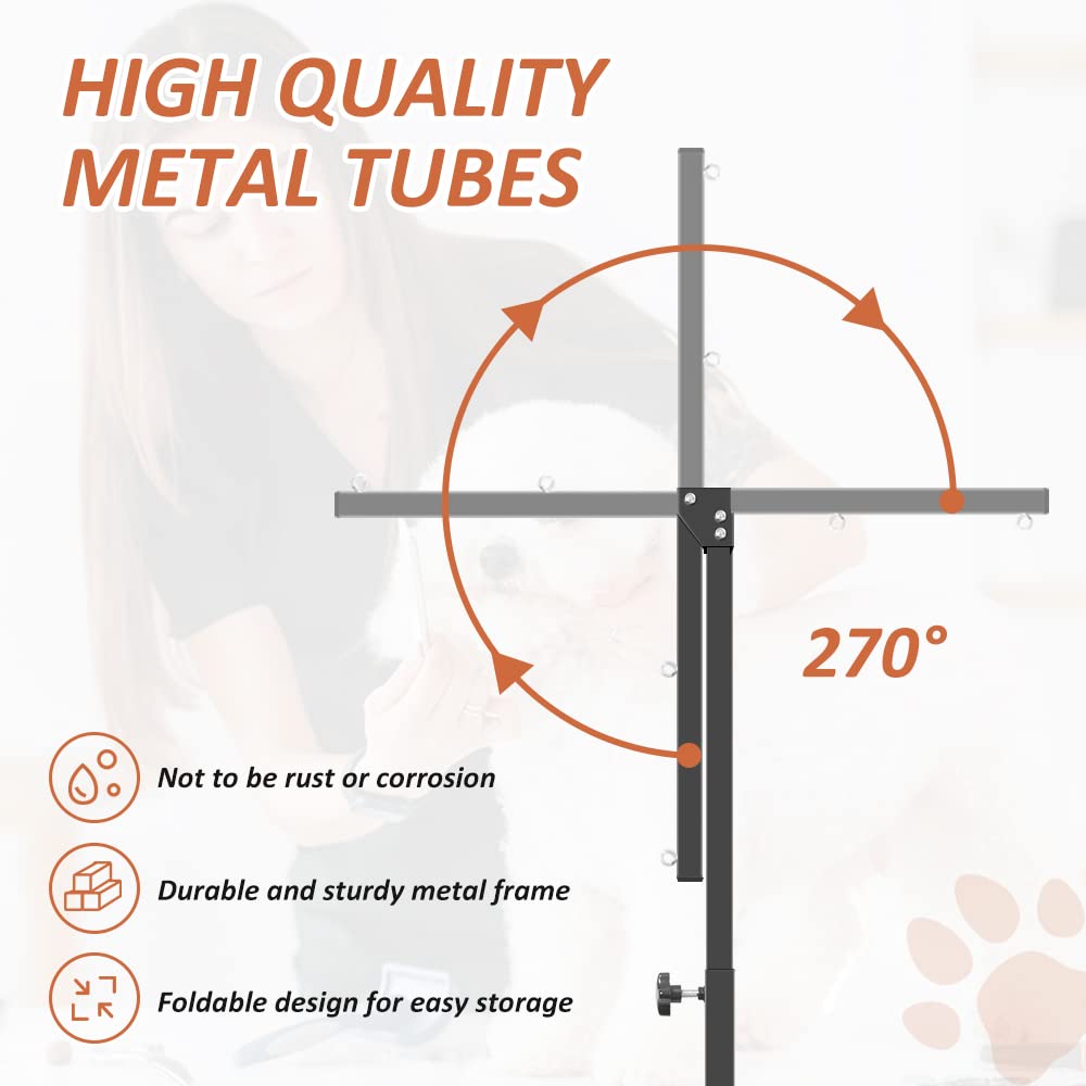 HIDOG dog grooming arm 270-degree rotation adds versatile positioning for access.