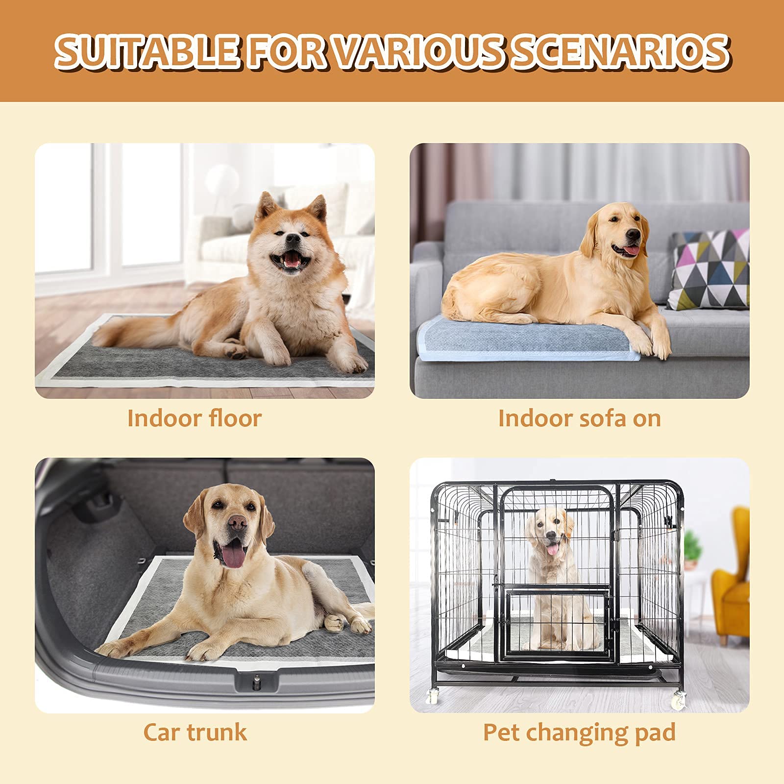 HIDOGGYLD indoor-outdoor puppy pads suit multiple pet settings