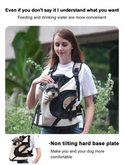 H HIDREAM dog carrier side view beige showing two pockets for essentials.