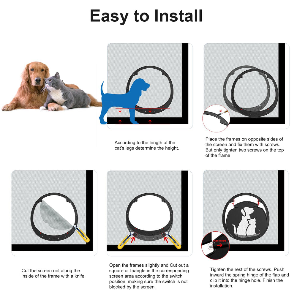 HIDROSIL dog door frame size and dimensions for dogs under 70 pounds.