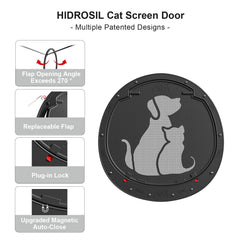 HIDROSIL dog door magnetic flap shown closed for secure closure and pet privacy.