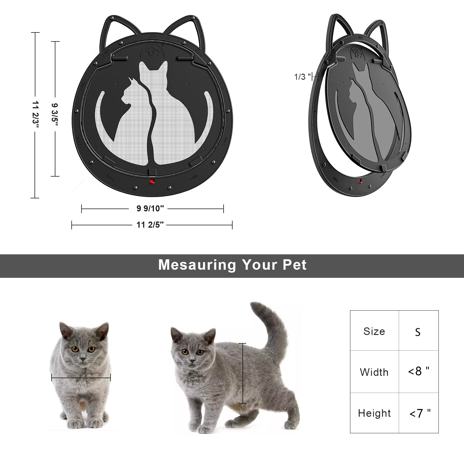 HIDROSIL lockable magnetic flap shown closing securely while pets explore.
