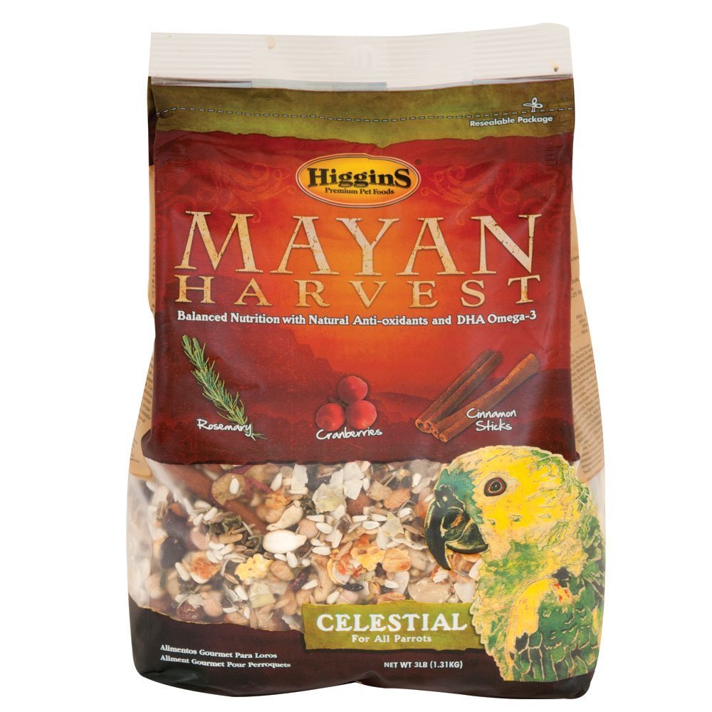 Higgins Mayan Harvest Celestial for Parrots 3lb bag with cinnamon sticks and fruit mix for enrichment