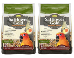 Higgins Safflower Gold Blend in a bowl—balanced nutrition for conure and cockatiel