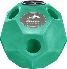High Country Plastics Hay Play Ball Green side view highlights indoor/outdoor use.
