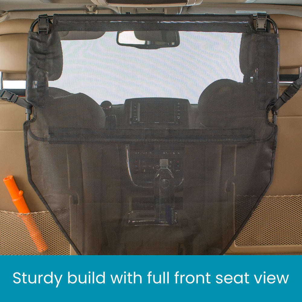 High Road universal fit barrier fits most cars for quick setup and versatility