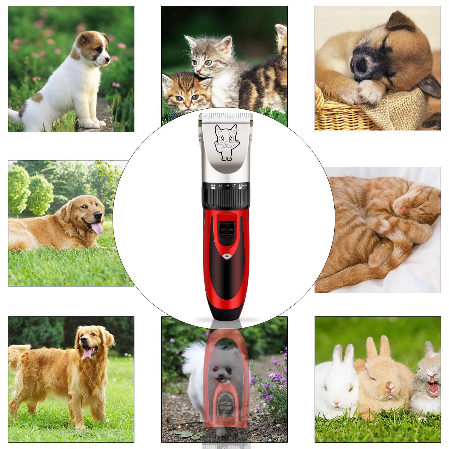 Highdas dog grooming kit safe titanium blades prevent pulling for comfortable grooming.
