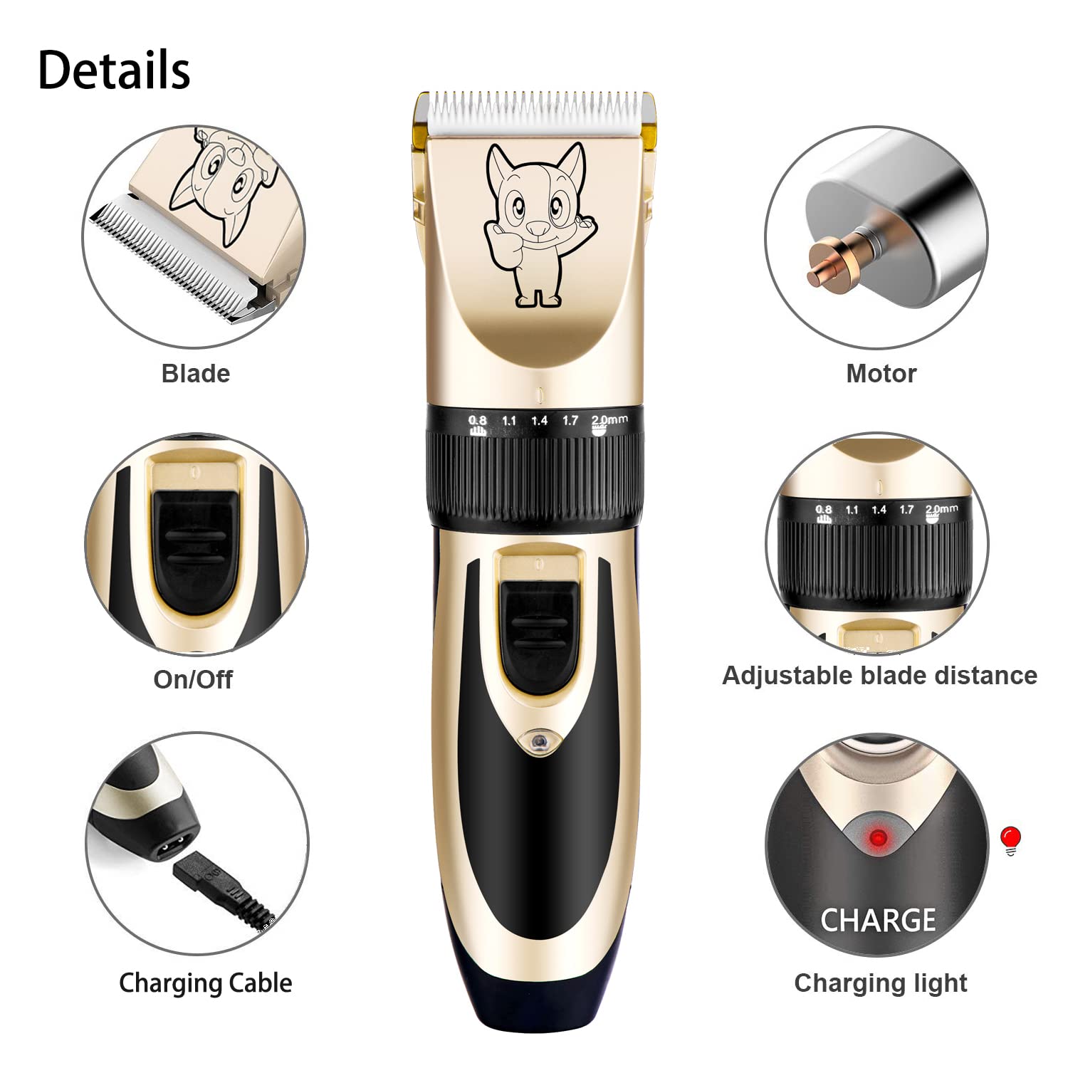 Highdas grooming kit safety features with skin-friendly blades.