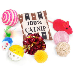Highland Farms Select cat toys variety pack catnip toy invites playful sniffing and engagement.