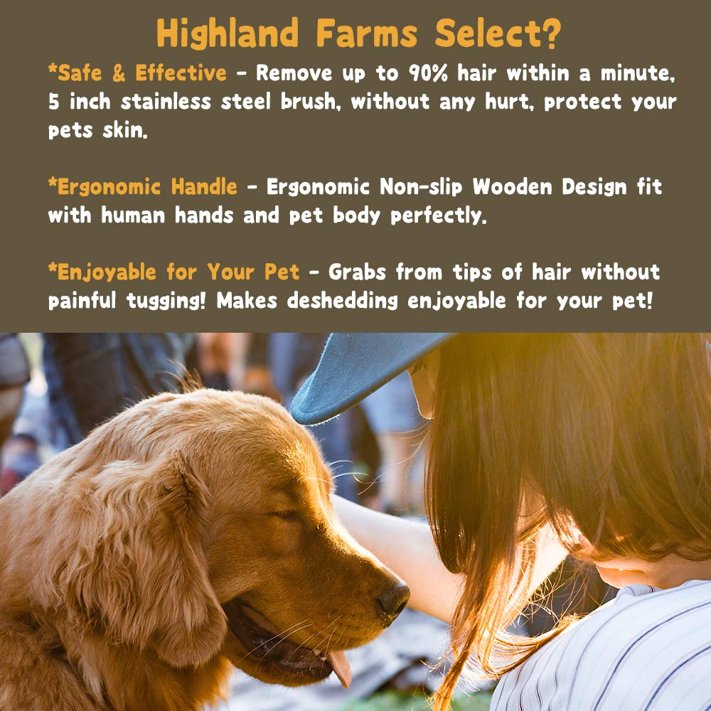 Highland Farms Select recomendado por veterinarios para revisión regular del pelaje