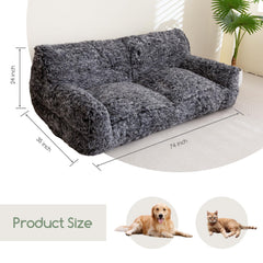 HIGOGOGO fluffy faux fur closeup shows inviting texture for pets and people.