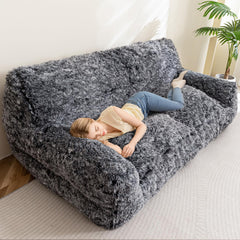 HIGOGOGO giant human dog sofa bed XXXL with plush faux fur for luxurious comfort.