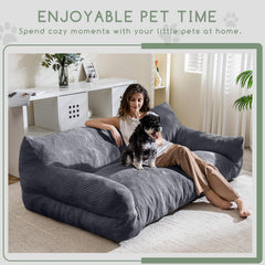 Corduroy grey fabric on HIGOGOGO bed adds soft texture and warmth