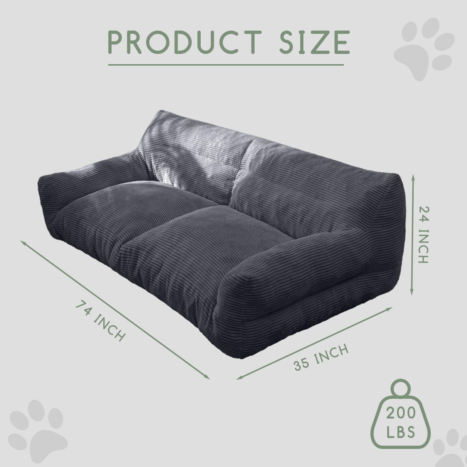 HIGOGOGO bed side profile shows armrests and backrest for comfortable seating