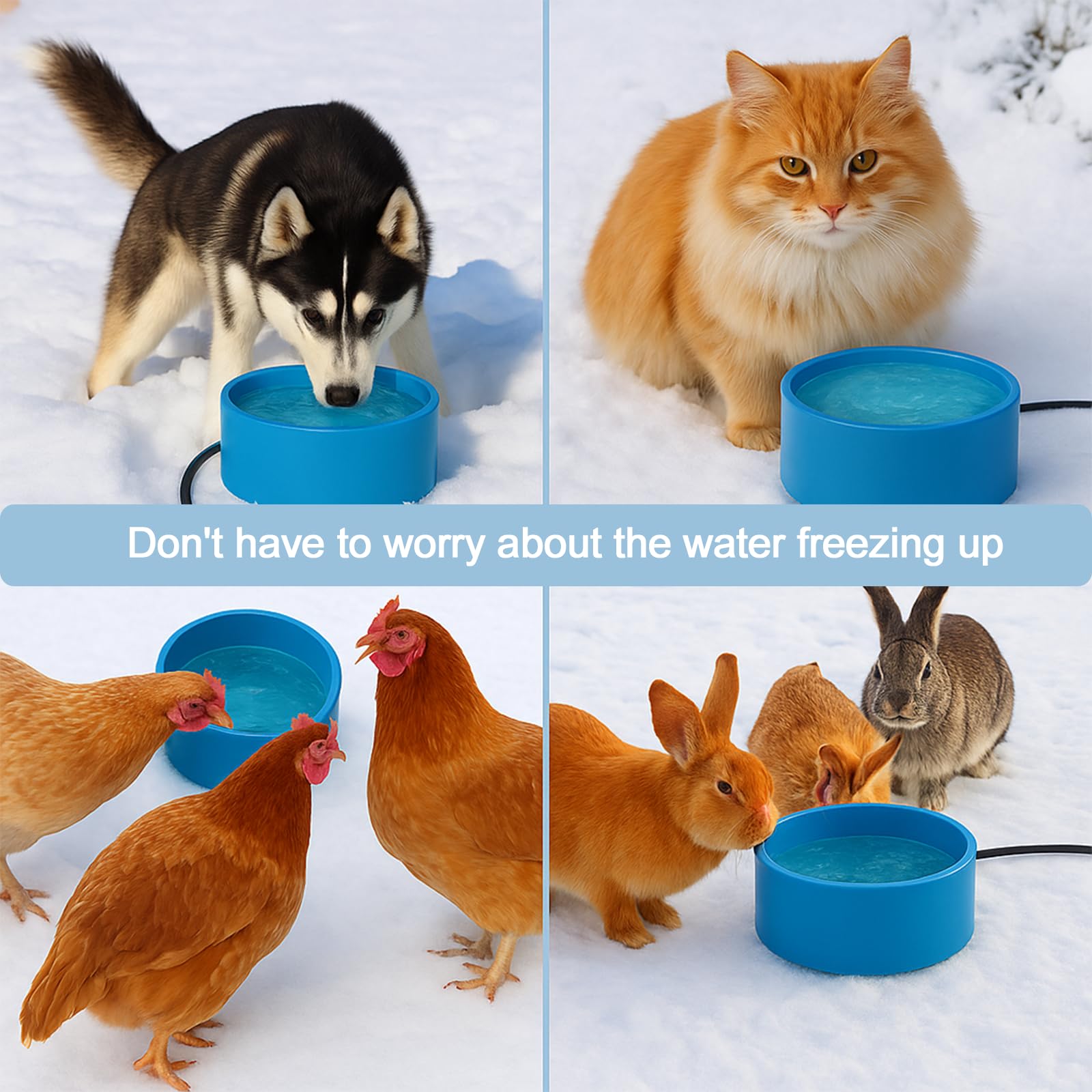 Higoro 30W heater provides steady warmth for outdoor pets.