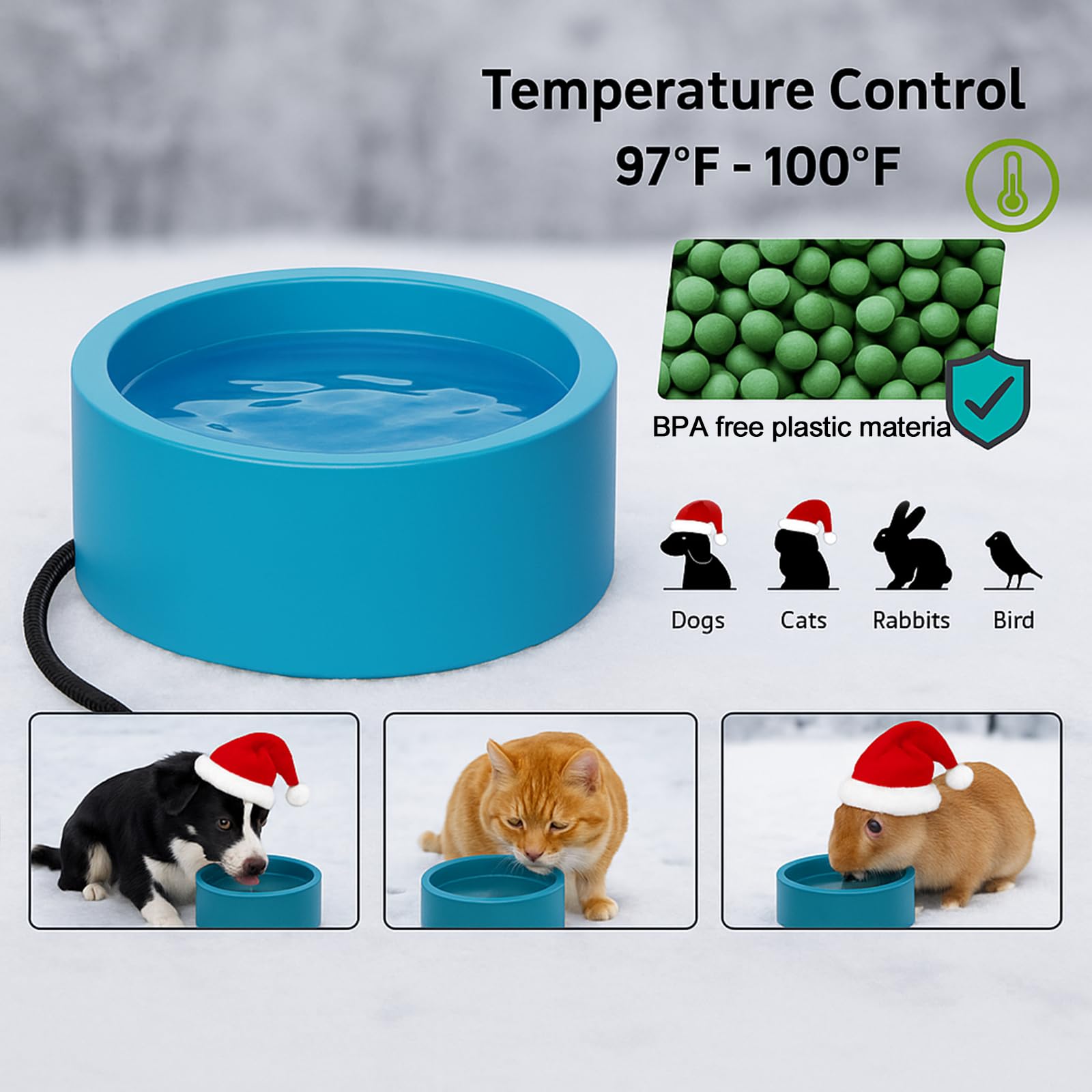 Higoro anti-chew cord water bowl protects the power cord.