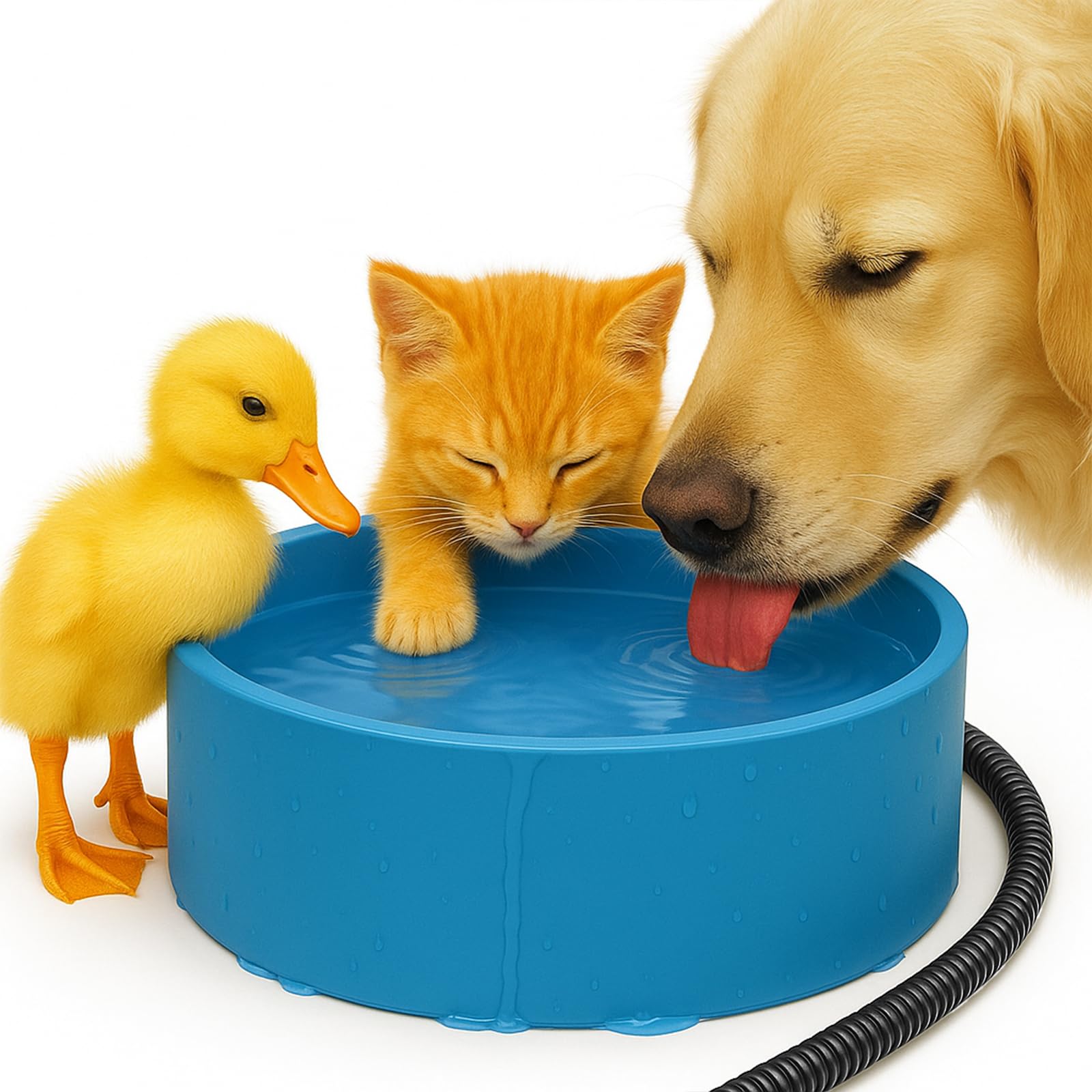 Higoro heated water bowl for outdoor winter use keeps pets hydrated.