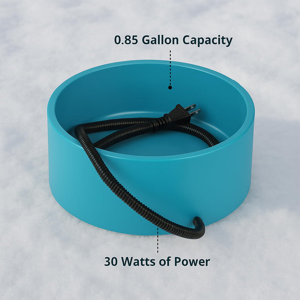 Higoro multi-animal winter bowl supports dogs, cats, rabbits outdoors.