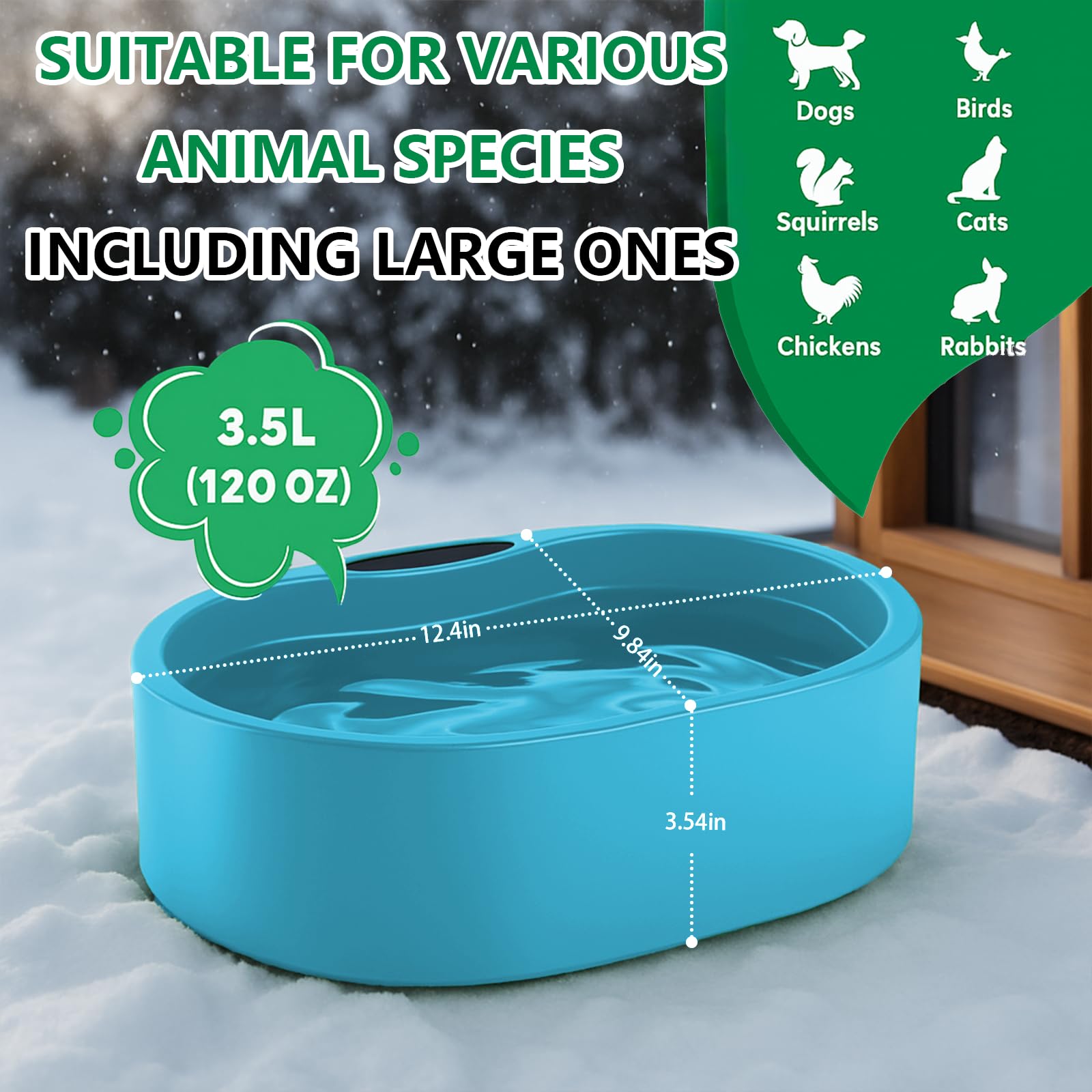 Higoro outdoor winter bowl suitable for dogs, cats, and small animals.