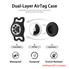 Hiifardz Airtag collar QR code tag directs to secure contact profile.