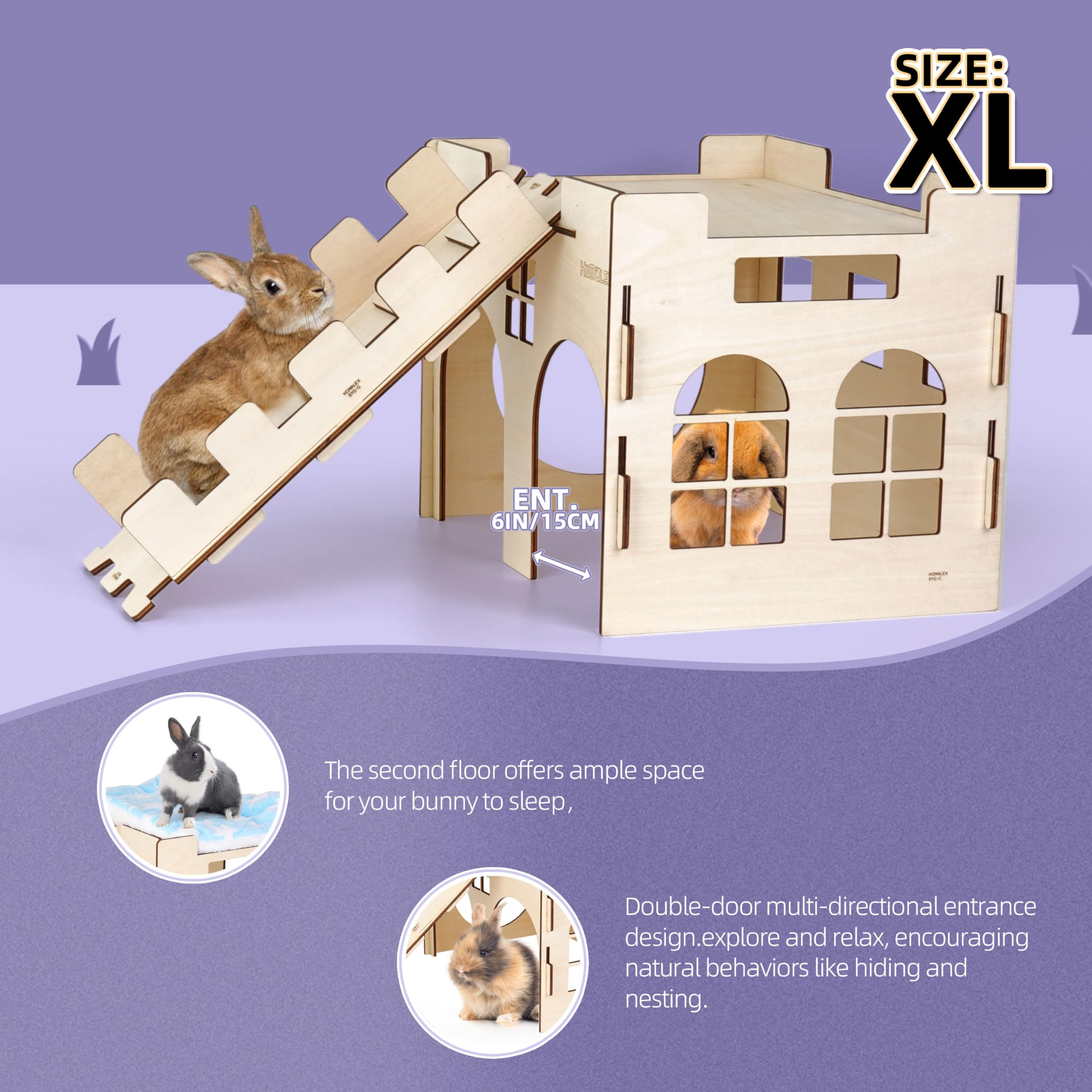 HIIMALEX Durable wooden frame supports lasting play for busy pets