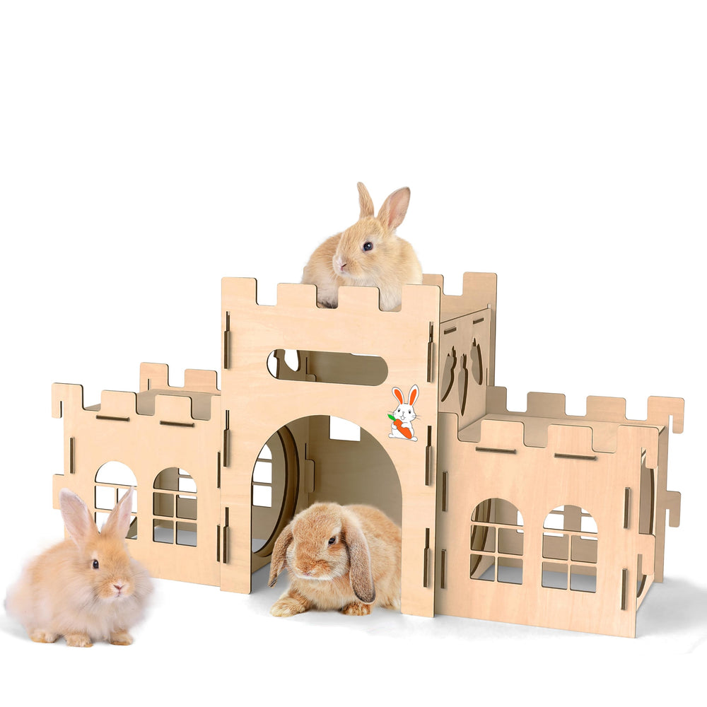 HIIMALEX extra-large bunny castles hideout front view for spacious indoor play.