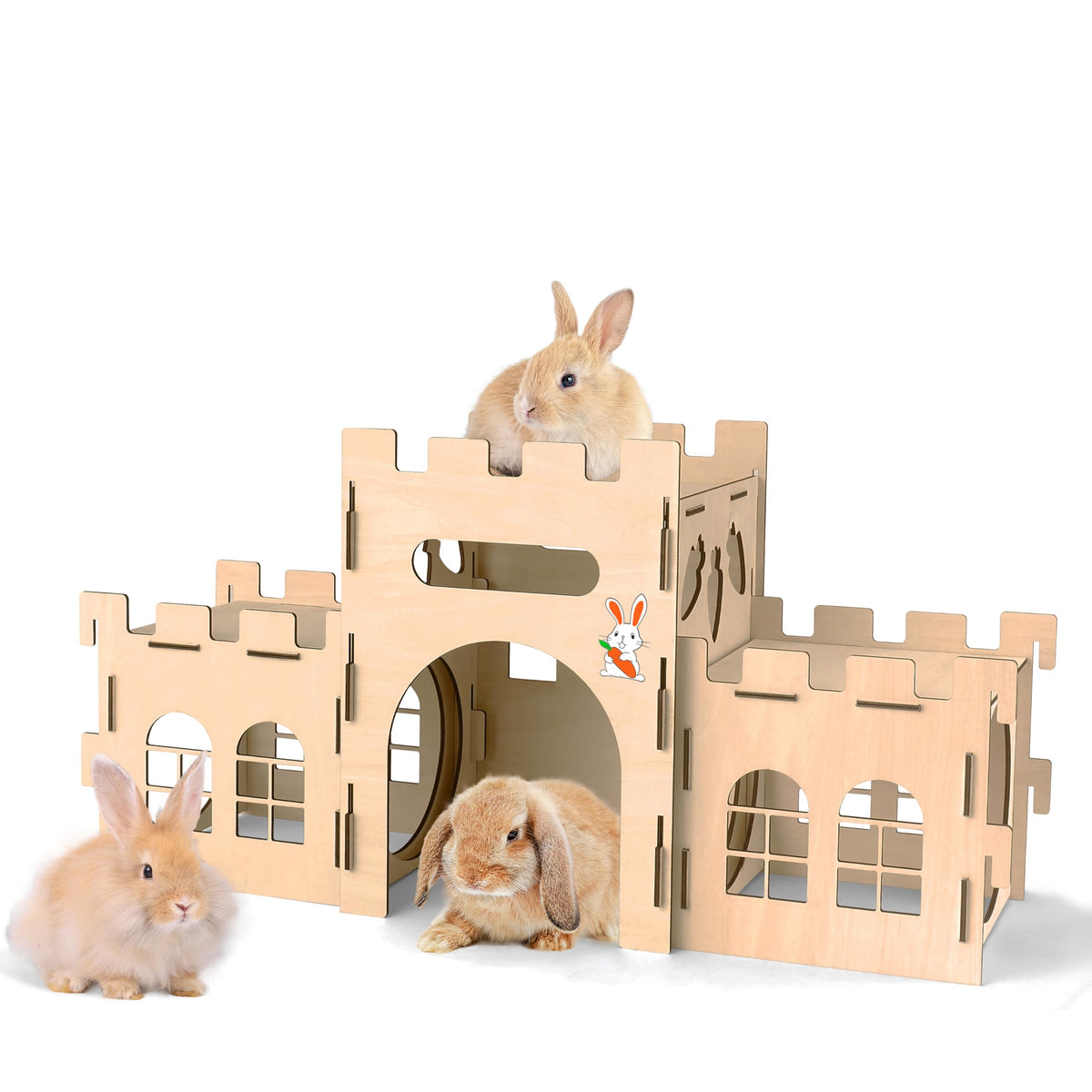 HIIMALEX extra-large bunny castles hideout front view for spacious indoor play.
