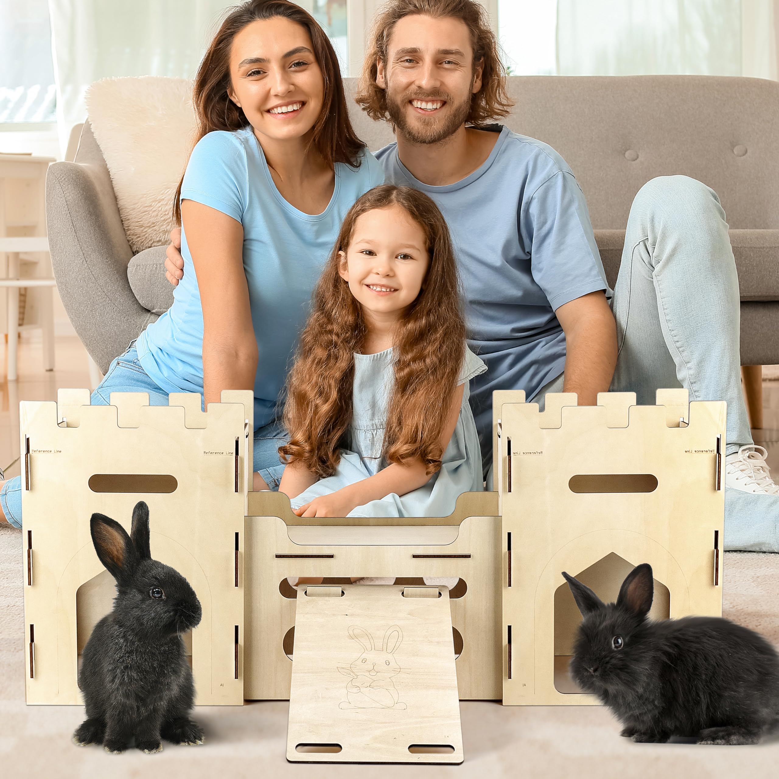 HIIMALEX sturdy wooden construction reflects durable bunny housing for daily use.