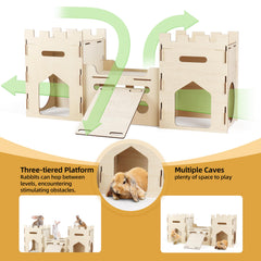 HIIMALEX tunnel-underneath feature highlights hidden-access for curious bunnies.