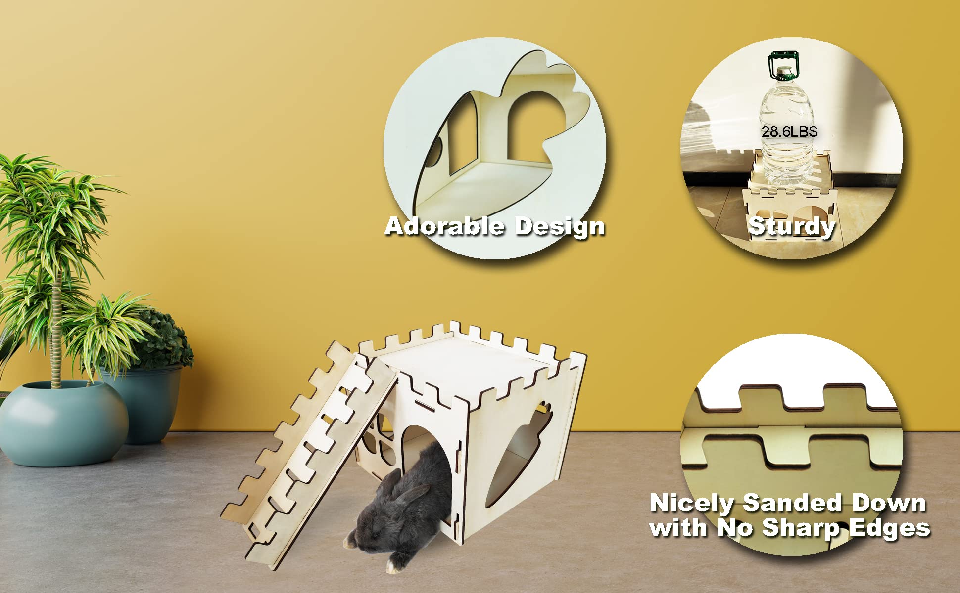 hiimalex bunny castle-detachable-habitat allows easy cleaning and flexible layouts.