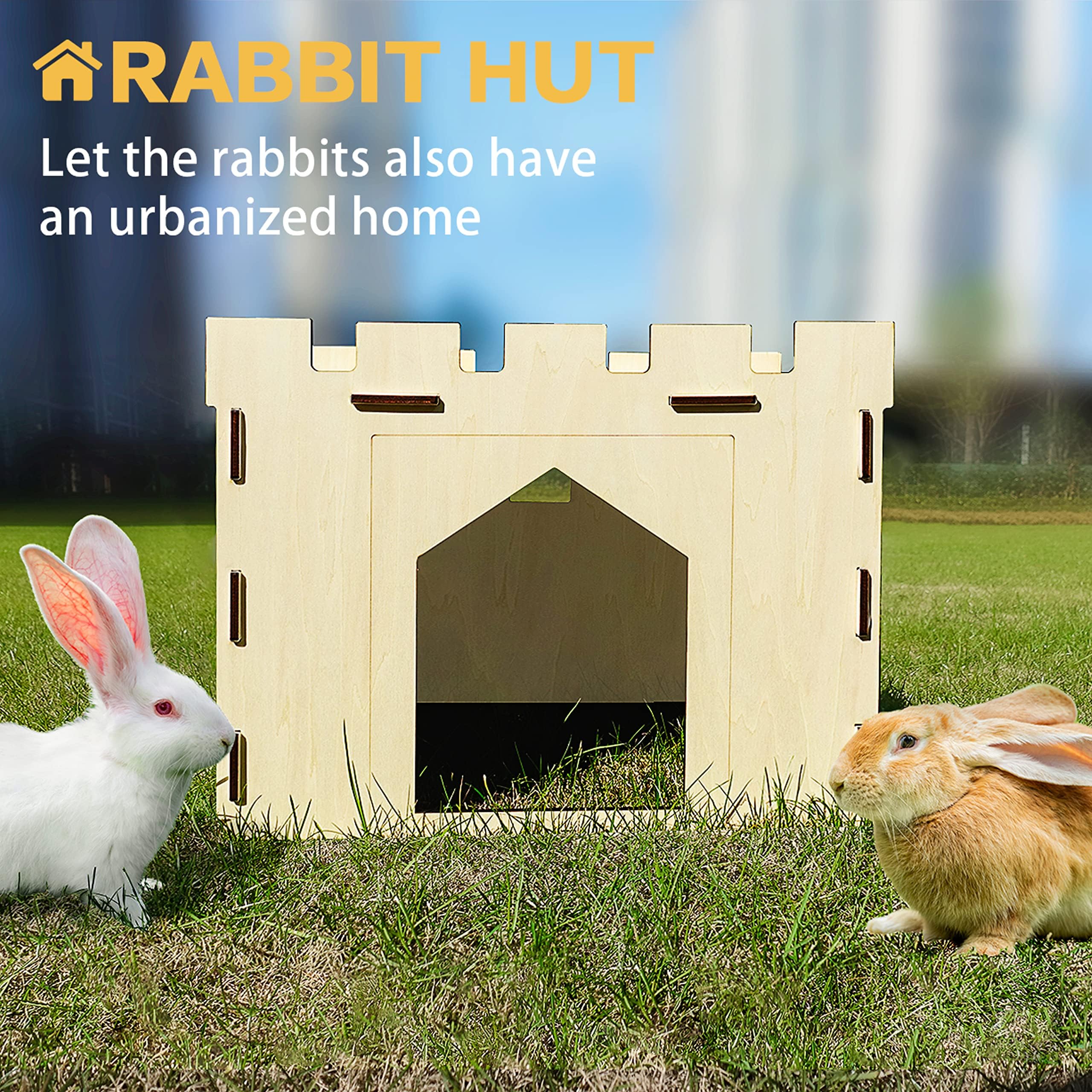 HIIMALEX bunny house solid timber emphasizes pet friendly quality materials