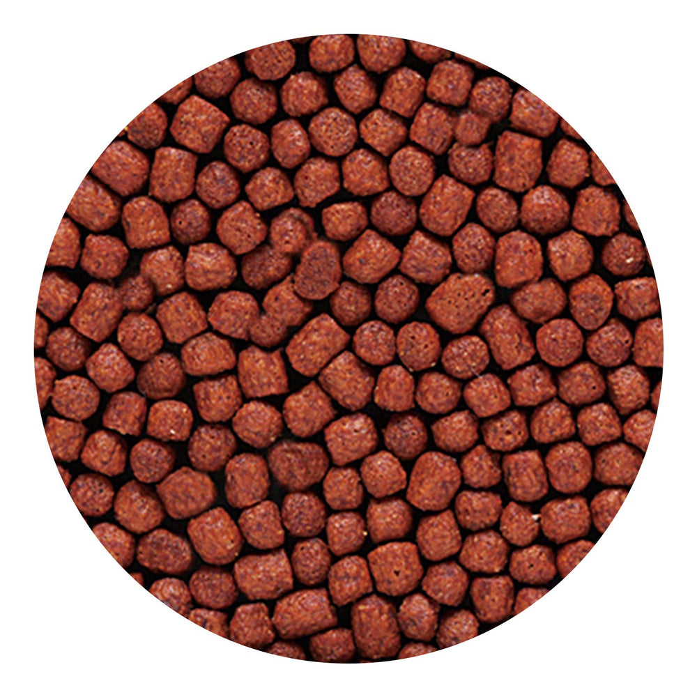 Hikari Blood Red Parrot+ krill-astaxanthin ingredients illustrate color-boosting formula