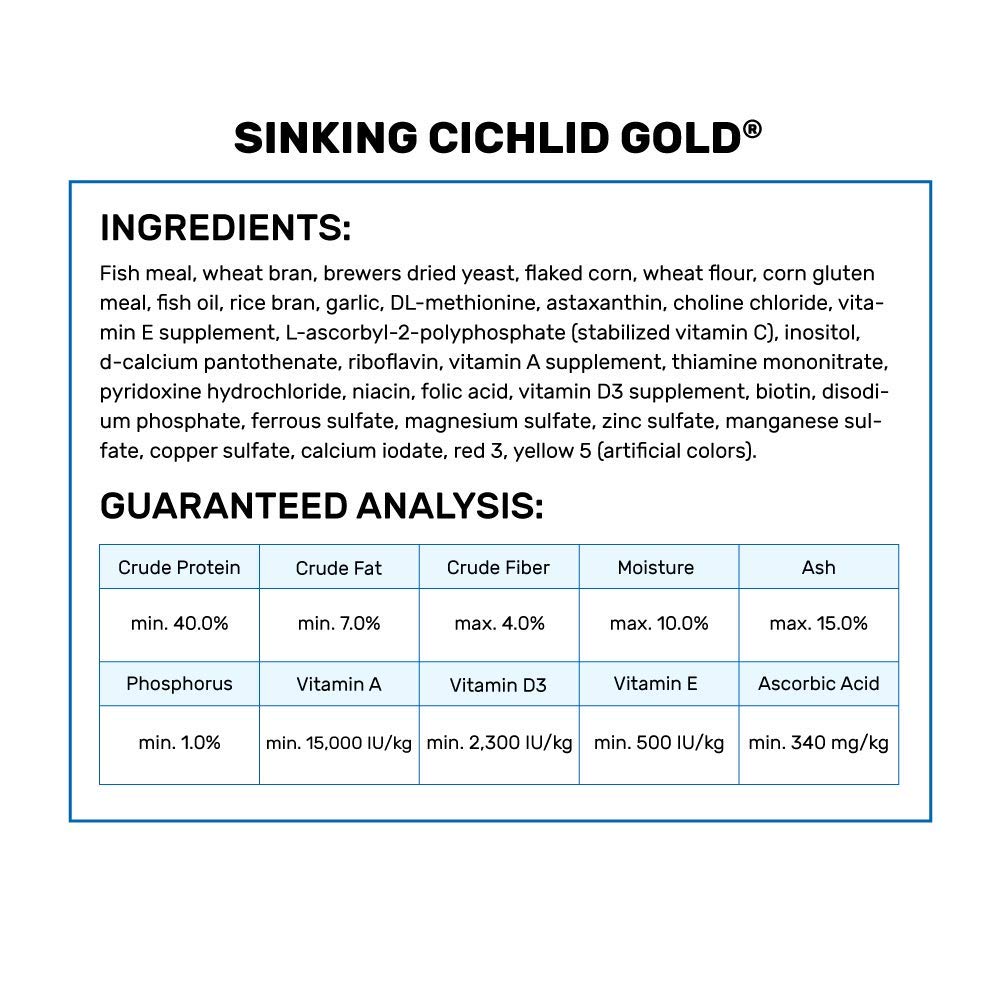 Hikari Cichlid Gold pellets close-up reveals color-enhancing formula