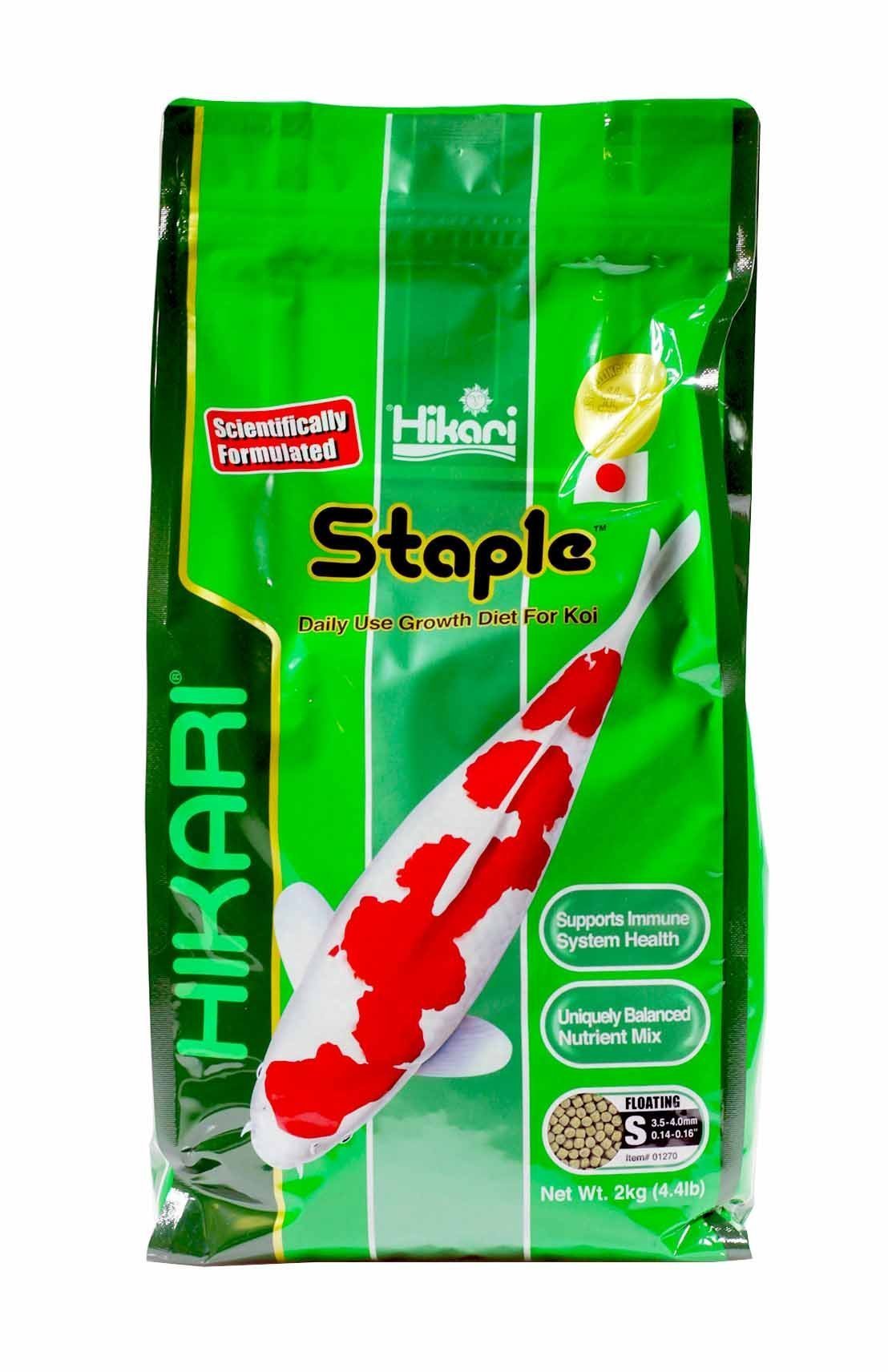 Hikari Staple Koi Food bag with mini pellets supports healthy koi growth