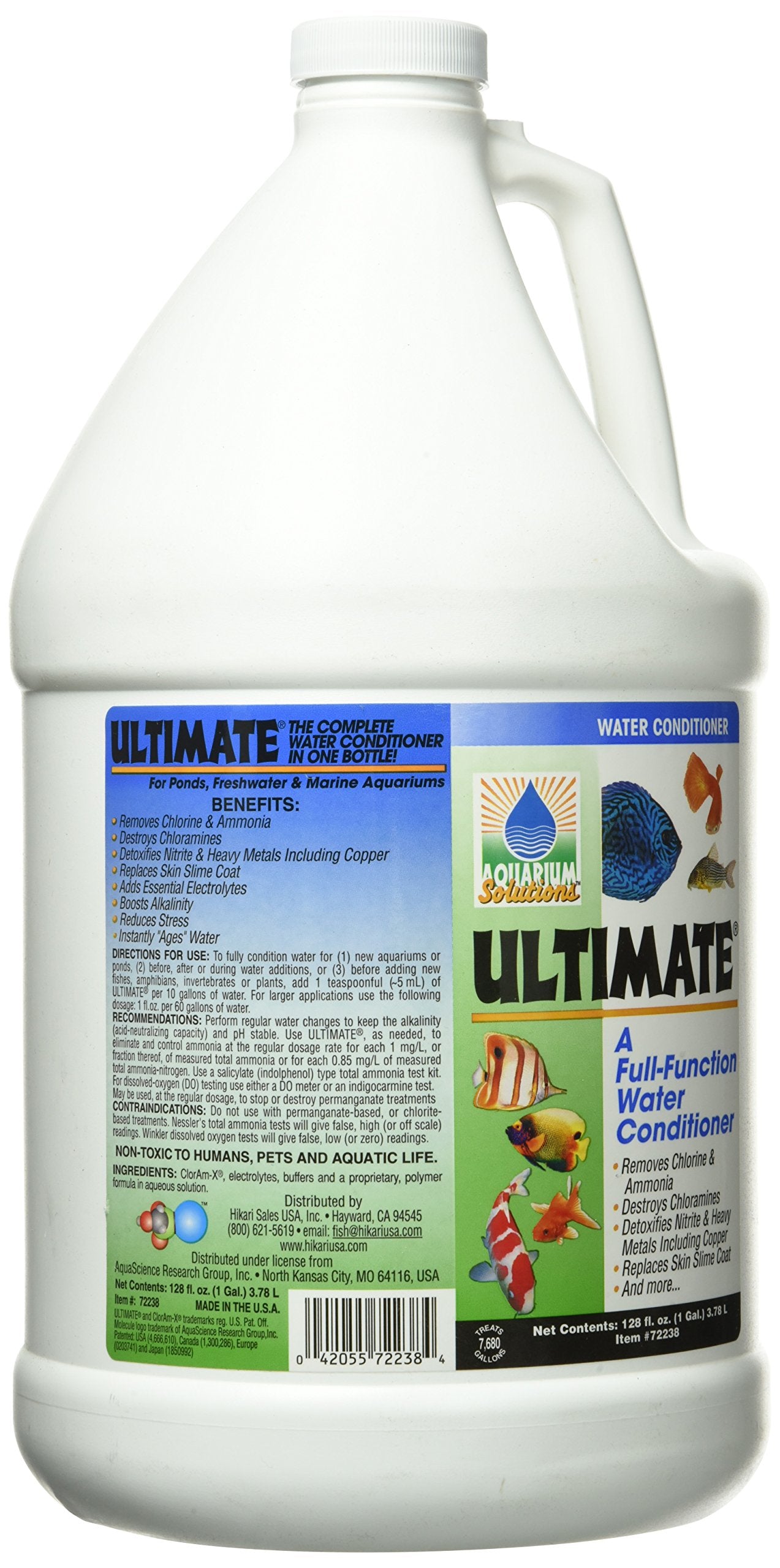 Hikari Ultimate bottle pour action, delivering rapid conditioning for smooth aquarium setup.