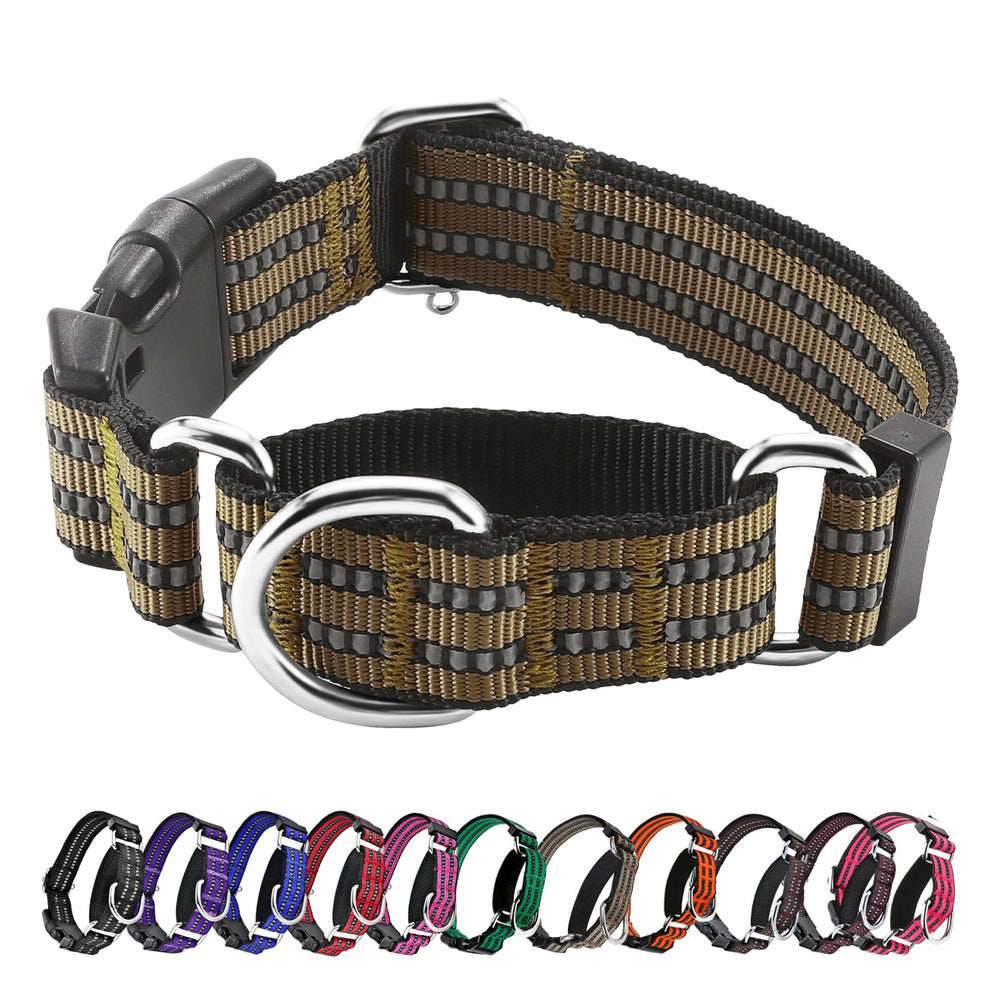 Hikiko collar martingale reflectante con hebilla rápida para paseos seguros por la noche