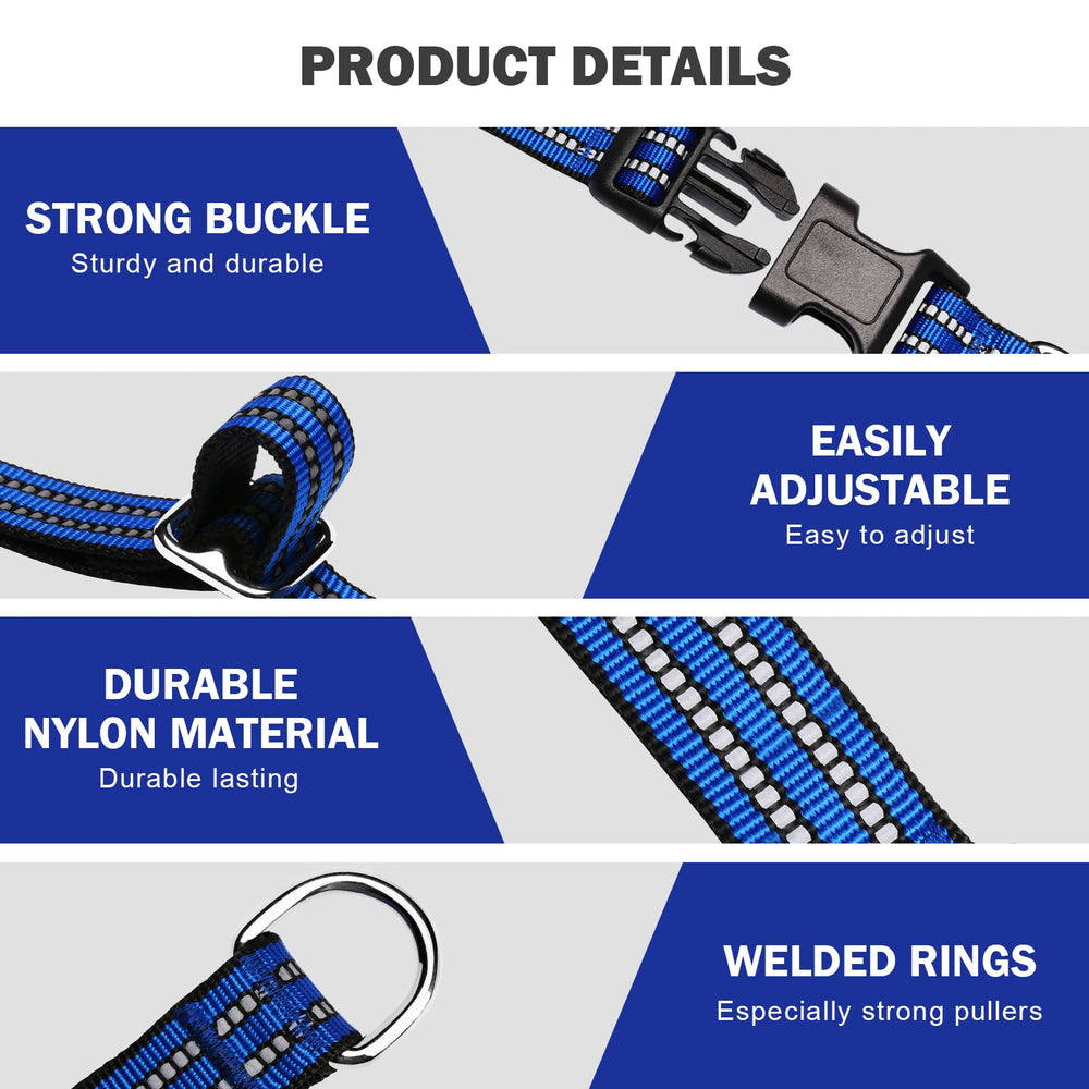 Hikiko Martingale Collar Blue reflective strip visible at night for safety.