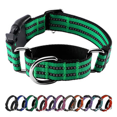 Hikiko Martingale Collar green with quick-release buckle for easy on/off.