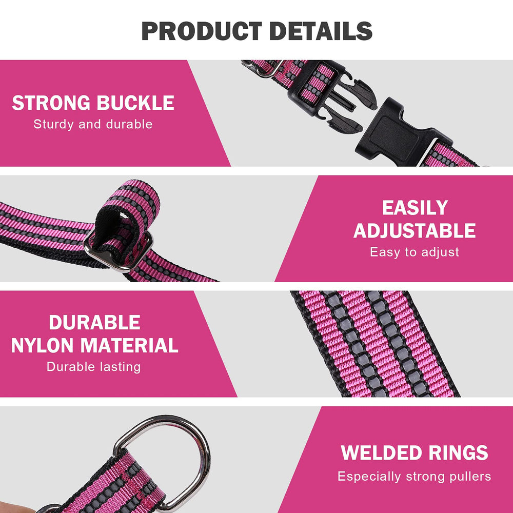 Hikiko Martingale Collar pink adjustable no-slip design supports gentle training