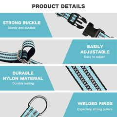 Hikiko martingale collar sky blue demonstrates adjustable fit for daily comfort.