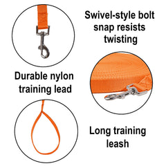 Hi Kiss recall leash with swivel snap resists twisting during play.
