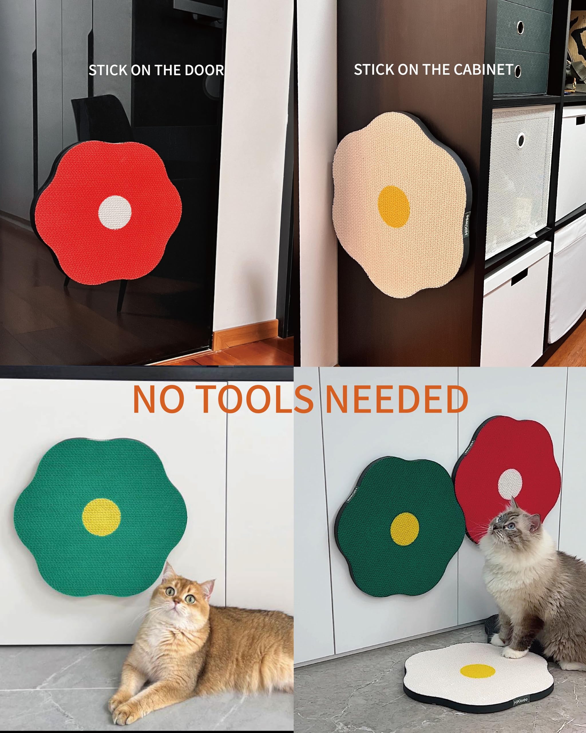 HiKiwee green floor-placement scratcher blends with home and protects furniture