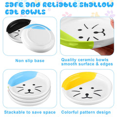 Hillban ceramic cat bowls dishwasher-safe closeup promotes effortless cleanup after meals
