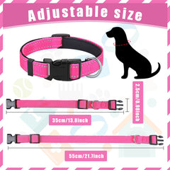 Hillban reflective dog collar blue improves night-time visibility during twilight strolls