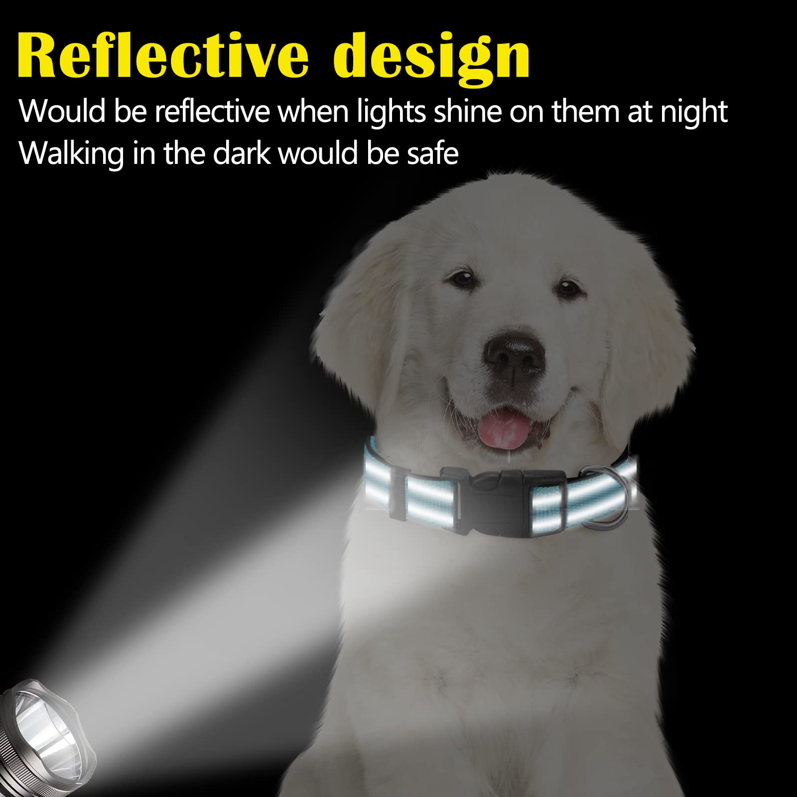 Hillban green reflective collar supports visibility on dusk runs and park outings