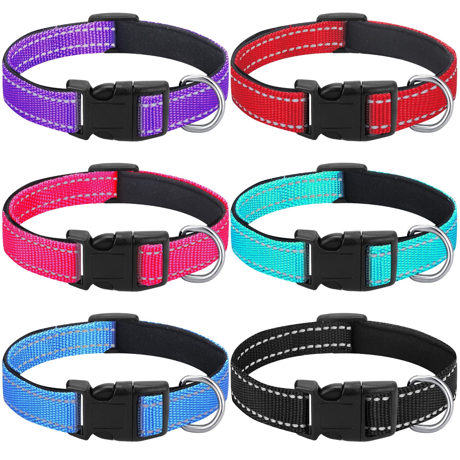 Hillban reflective dog collar red boosts nighttime visibility for safer evening walks
