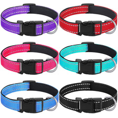 Hillban reflective dog collar red boosts nighttime visibility for safer evening walks