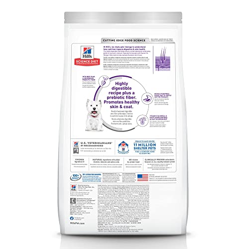 Hill's Science Diet Sensitive Stomach Chicken Recipe bag front indicating adult dog meal