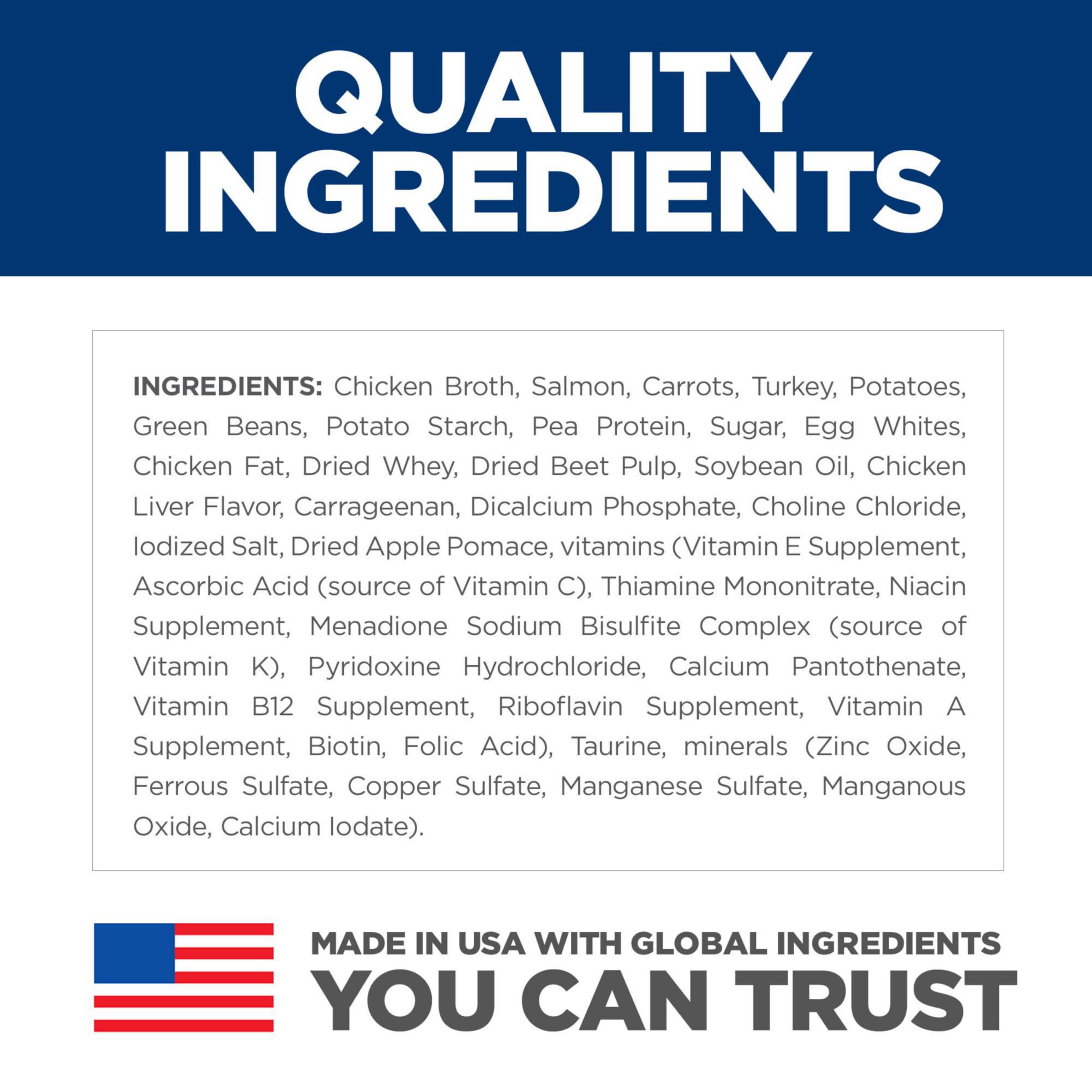 Hill's Science Diet USA-made label on can signals trusted global ingredients.